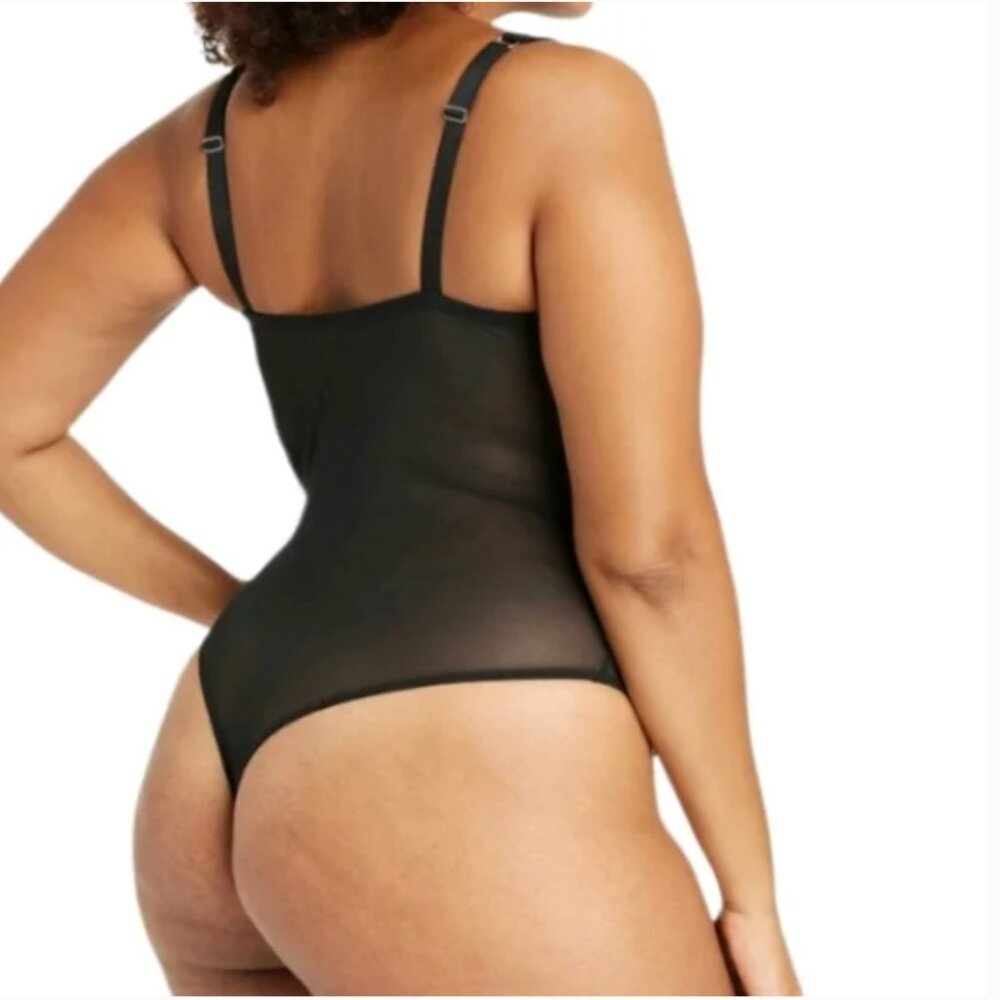 NWT Auden Black Rhinestone Lingerie Bodysuit‎ Sz 1X - Picture 2 of 10